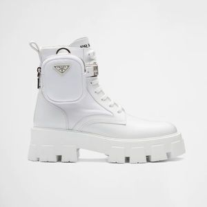 Prada monolith leather and Re-Nylon boots with pouch